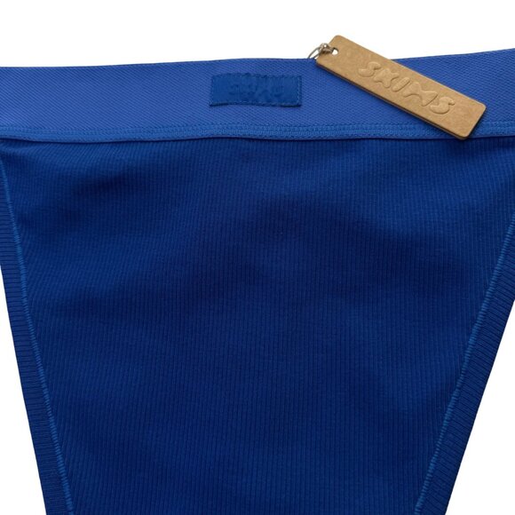 SKIMS Cotton Rib Thong Cobalt 3X - Picture 4 of 11